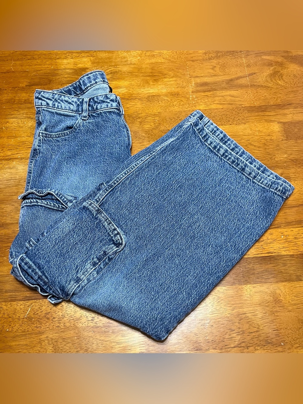Art Class Girls' Mid-Rise Wide Leg Cargo Jeans size 14